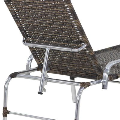 Espreguiçadeira Catar E Mesa Piscina Alumínio Trama Original Argila