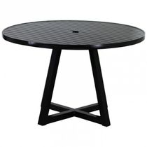Mesa Bali Tampo Ripado Em Alumínio 1,20m Trama Original Preto