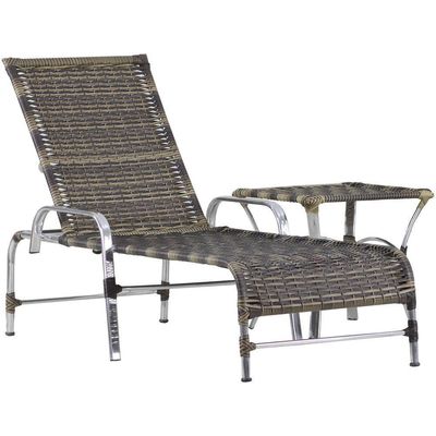 3 Espreguiçadeiras Catar E Mesa Piscina Jardim Regulagem Capuccino