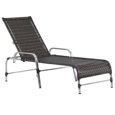 3 Espreguiçadeiras Catar Piscina Alumínio Trama Original Pedra Ferro