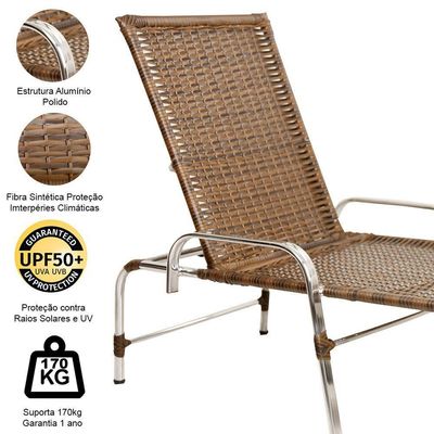 4 Cadeiras E Mesa Floripa Com 2 Espreguiçadeiras Catar Argila