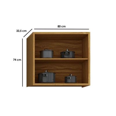Armário De Cozinha Modulado Tempranillo 2 Portas 80cm Amendoa/off White - Ronipa