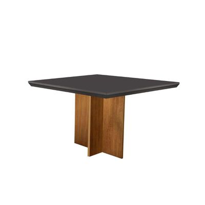 Conjunto Mesa Olímpia Em Mdf Com 4 Cadeiras Liz Moderna Veludo Creme/grafite/imbuia