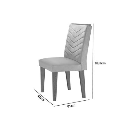 Conjunto Mesa Olímpia Em Mdf Com 4 Cadeiras Liz Moderna Linho Grafite E Imbuia