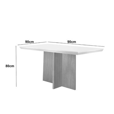 Conjunto Mesa Olímpia 90cm Em Mdf 4 Cadeiras Liz Moderna Vel. Capuccino Off White Imbuia