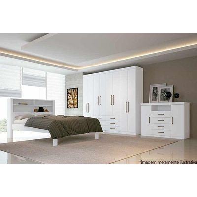 Guarda Roupa Casal 8 Portas E 6 Gavetas Master 8.6 Branco - Santos Andirá