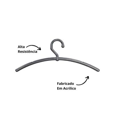 Kit 25un. Cabide Boutique Fixo Aberto Bola Pp Preto