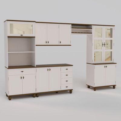 Cozinha Compacta Retrô 5 Peças Off White-nogueira