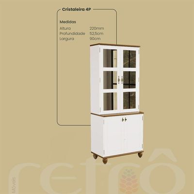 Cozinha Compacta Retrô 4 Peças Off-white Nogueira