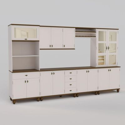 Cozinha Compacta Retrô 6 Peça Off White-nogueira