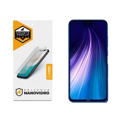 Kit Capa Defender Black e Pelicula Nano Vidro para Xiaomi Redmi Note 8 - Gshield