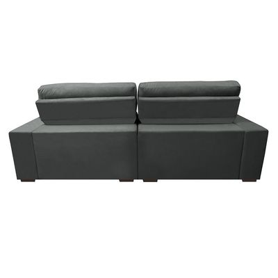 Sofá Retrátil E Reclinável Com Molas Ensacadas Cama Inbox Master 2,72m Tecido Suede Cinza