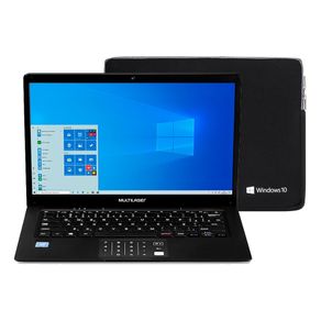 Kit-Notebook-14-Multilaser-Legacy-Book-PC312-Windows-10-Home-Intel-Quad-64GB-4GB-Preto-com-Case-Protetor