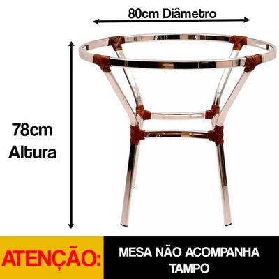 4 Cadeiras Floripa E Mesa Ascoli Em Alumínio Trama Original Pedra Ferro