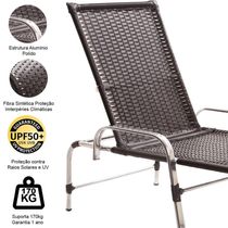Espreguiçadeira Catar Alumínio Para Piscina Trama Original Tabaco