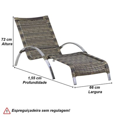 Espreguiçadeira Emily Fixa Em Alumínio Para Piscina Trama Capuccino