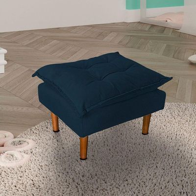 Poltrona De Amamentação Loana Com Puff Suede azul Marinho