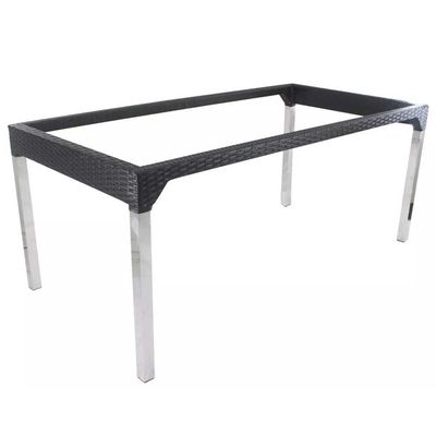 Mesa Retangular Alumínio Haiti Para Cozinha Trama Original Preto