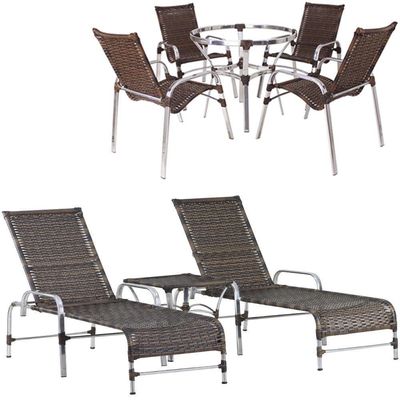 4 Cadeiras E Mesa 2 Espreguiçadeiras E Mesa Trama Original Argila
