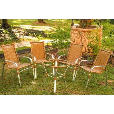 4 Cadeiras E Mesa 2 Espreguiçadeiras Mesa + Chaise Trama Capuccino