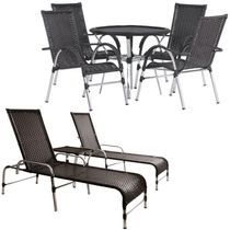 4 Cadeiras E Mesa, 2 Espreguiçadeiras E Mesa Trama Original Tabaco