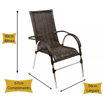 Jogo 6 Cadeiras E Mesa De Centro Vênus Trama Original Pedra Ferro