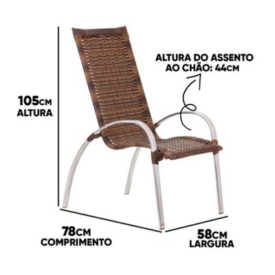 Jogo De 4 Cadeiras E Mesa Em Alumínio Garden Trama Original Argila