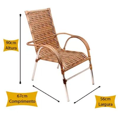 Jogo 6 Cadeiras E Mesa Vênus Para Area Externa Trama Capuccino