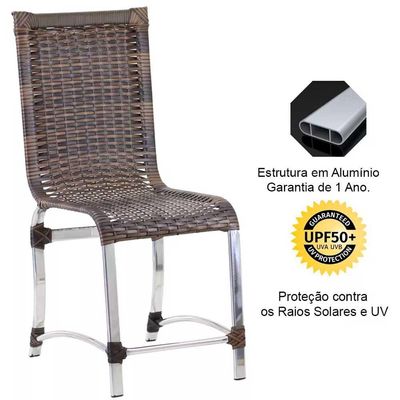 8 Cadeiras E Mesa Haiti Alumínio Cozinha Trama Original Argila