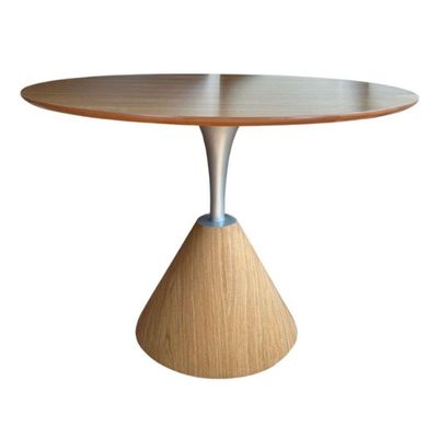 Mesa De Jantar Cone Redonda Masp 90 Cm Tampo Freijó Base Freijó Cor Marrom