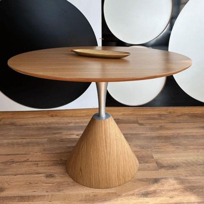 Mesa De Jantar Cone Redonda Masp 80 Cm Tampo Freijó Base Freijó Cor Marrom