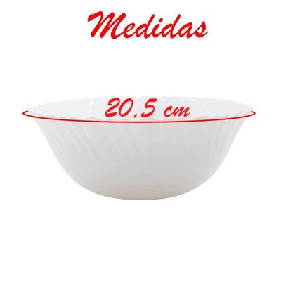 Kit 2 Saladeiras Tigelas Branca 1 Litro De Vidro 20,5cm