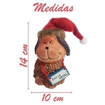 Decoração Enfeite Natal Cachorro Placa Feliz Natal 14cm