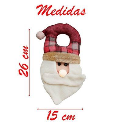 Enfeite De Porta Natal Papai Noel Feltro 26cm