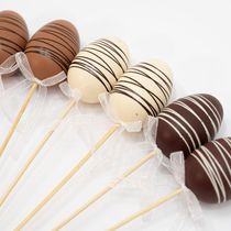 36 Ovos De Páscoa Chocolate Enfeite Decorativo Com Haste