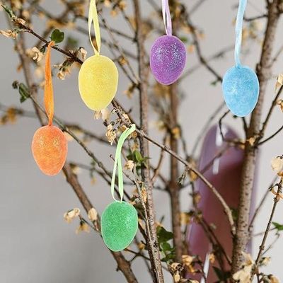 Enfeite Decorativo Páscoa 30 Ovos Pendentes Coloridos