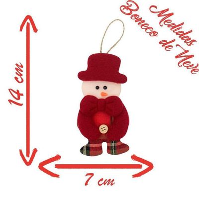 Kit 18 Peças Enfeite árvore Natal Pendente Papai Noel Boneco De Neve 14cm