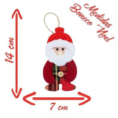 Kit 18 Peças Enfeite árvore Natal Pendente Papai Noel Boneco De Neve 14cm