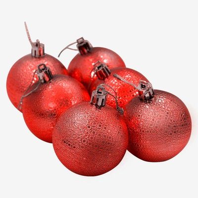 Kit 24 Bolas Enfeite Natalino árvore Natal 60mm Vermelho