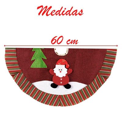 Saia Para árvore De Natal Temática Vermelha Papai Noel 60cm