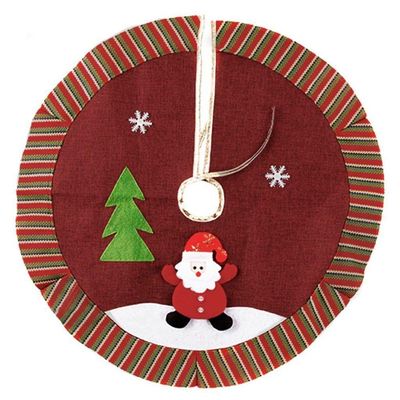 Saia Para árvore De Natal Temática Vermelha Papai Noel 60cm