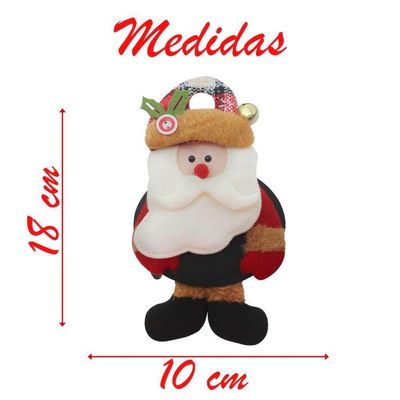 Kit 8 Enfeites De Natal Com Lousa Papai Noel 18cm