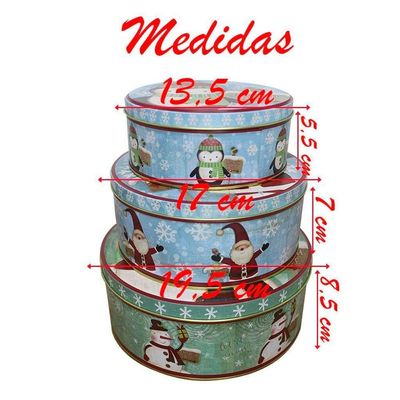 Conjunto De Latas Natalinas Turma Do Polo Norte Para Doces Chocolates