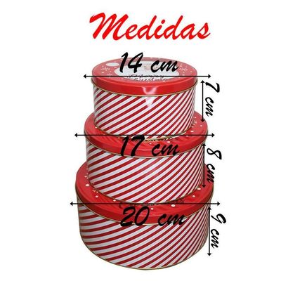 Conjunto De Latas Natalinas Papai Noel Feliz Natal Para Doces