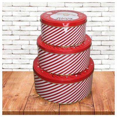 Conjunto De Latas Natalinas Papai Noel Feliz Natal Para Doces