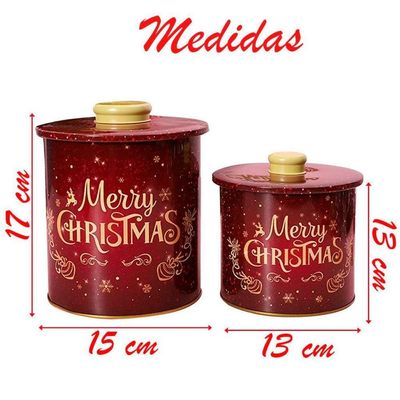 Conjunto De Latas Natalinas Para Doces Chocolates Merry Christmas