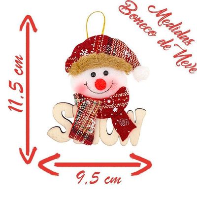 Kit 2 Placas De Natal Papai Noel E Boneco De Neve Natalino 11,5cm