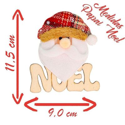 Kit 2 Placas De Natal Papai Noel E Boneco De Neve Natalino 11,5cm