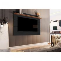 Painel Com Prateleira Vivare 1,8 Black-freijó - Giga