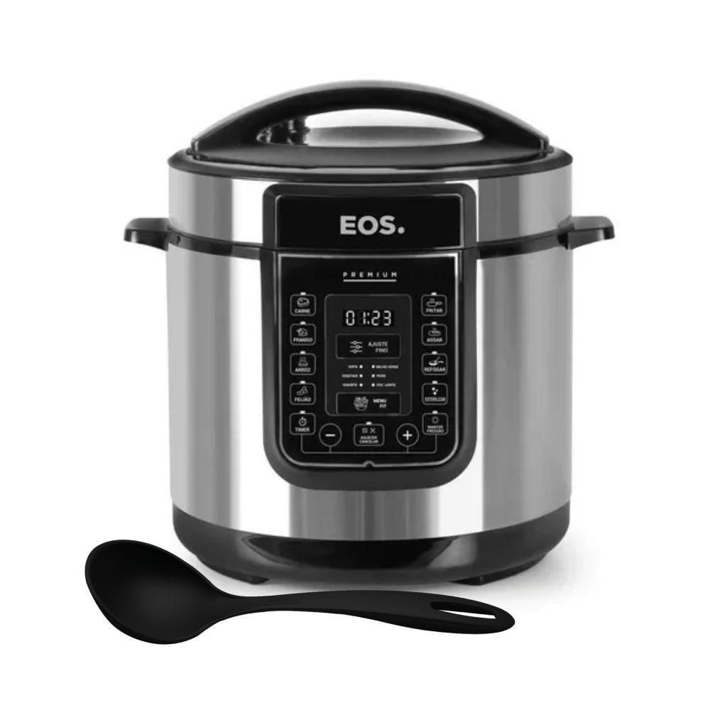 Panela Pressão Elétrica Multiuso Inox 6l 220v Eos Com Concha Tramontina 220v
